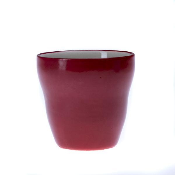 Rød liten kopp uten hank